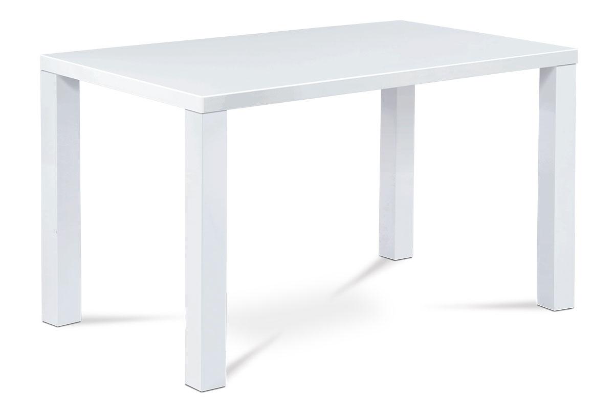 Autronic - jedálenský stôl 120x80x76cm, vysoký lesk biely - AT-3006 WT
