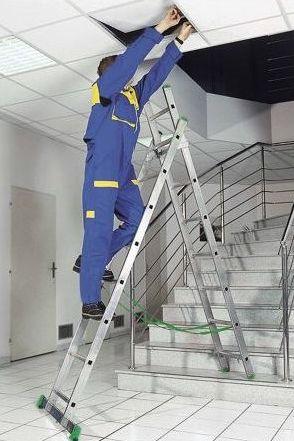 ALVE Rebrík hliníkový dvojdielny univerzálny s úpravou na schody 7707 PROFI EUROSTYL