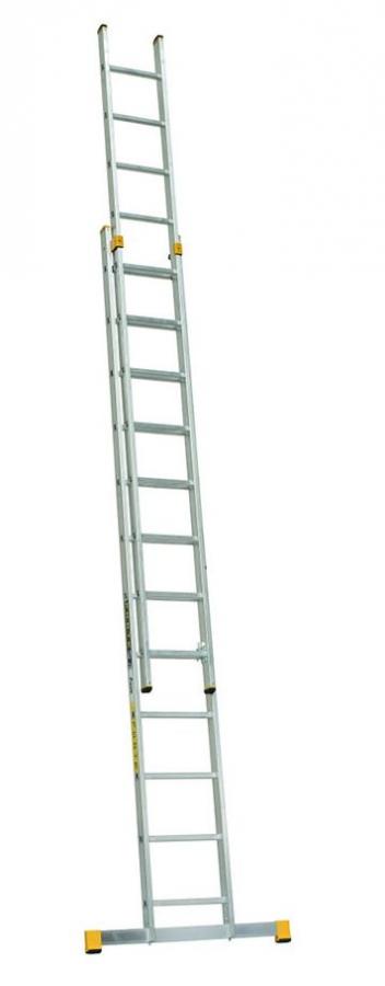 ALVE Rebrík hliníkový dvojdielny výsuvný 8212 PROFI PLUS FORTE