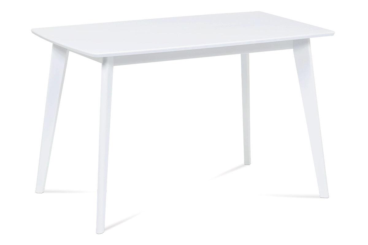 Autronic - jedálenský stôl 120x75cm, nohy masív, doska MDF, biely - AUT-008 WT
