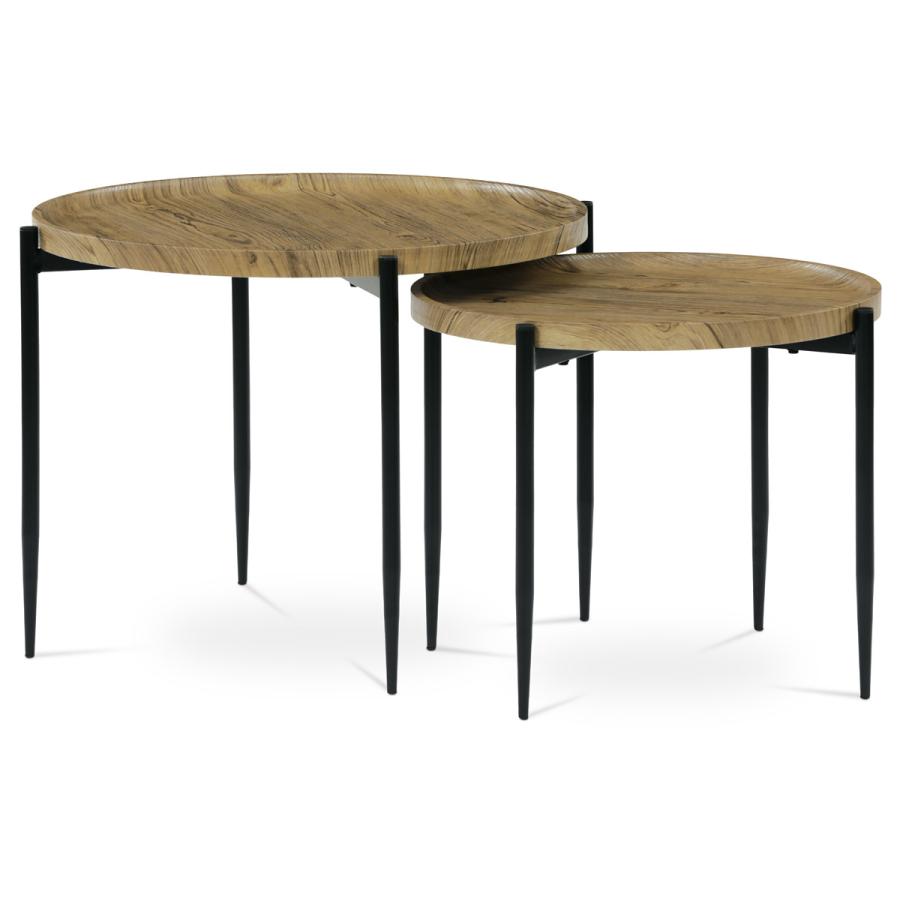 Set 2ks konferenčných stolov AF-601 OAK, MDF dekor divoký dub, kovové nohy