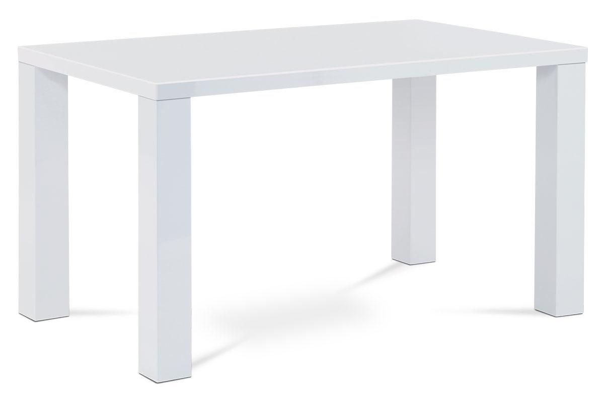 Autronic - jedálenský stôl 135x80x76cm, vysoký lesk biely - AT-3007 WT