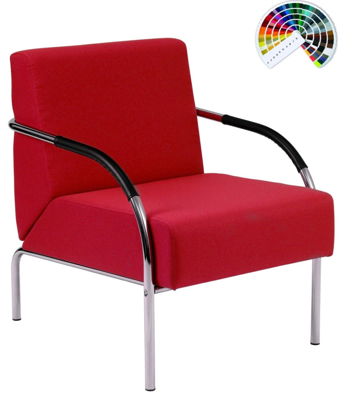 Kancelárska sedačka SALMA 1-sedák čalúnenie KOŽENKA Valencia, Silvertex