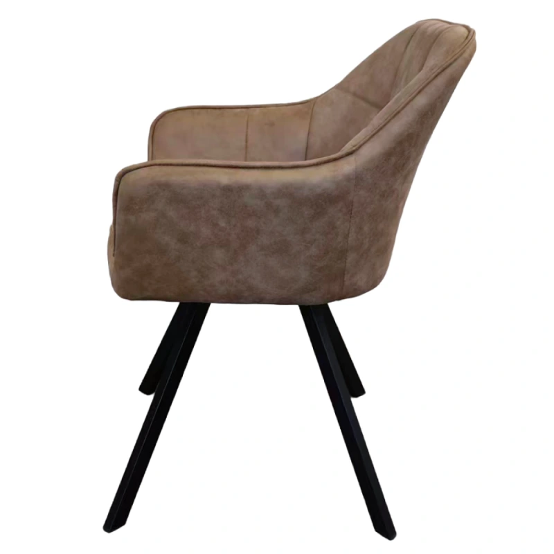 Otočné jedálenské kreslo, sivohnedá látka s efektom brúsenej kože, SAMANTA 6