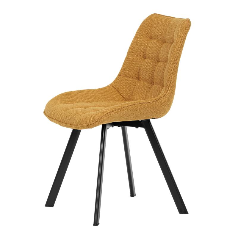 Jedálenská stolička HC-465 YEL2 žltá látka, nohy čierny kov