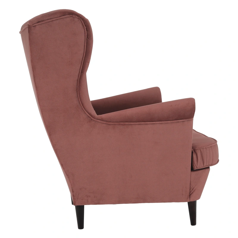 Kreslo ušiak, staroružová/orech, RUFINO 3 NEW 12