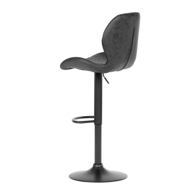 Barová stolička AUB-431 BK3 čierna COWBOY látka, čierna podnož