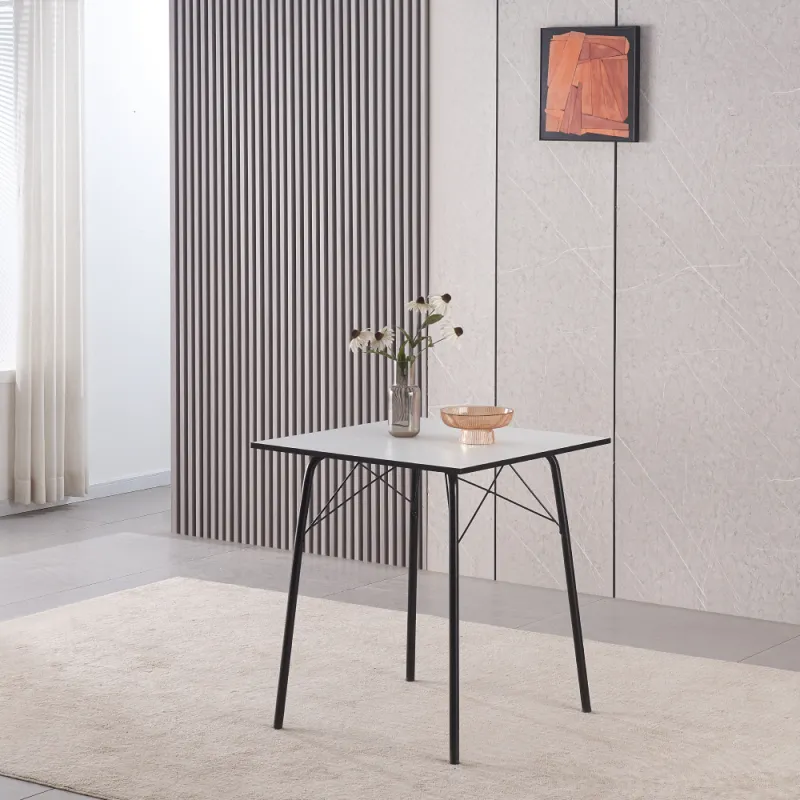 Jedálenský stôl, biela/čierna, 70x70x75 cm, NALAK TYP 1