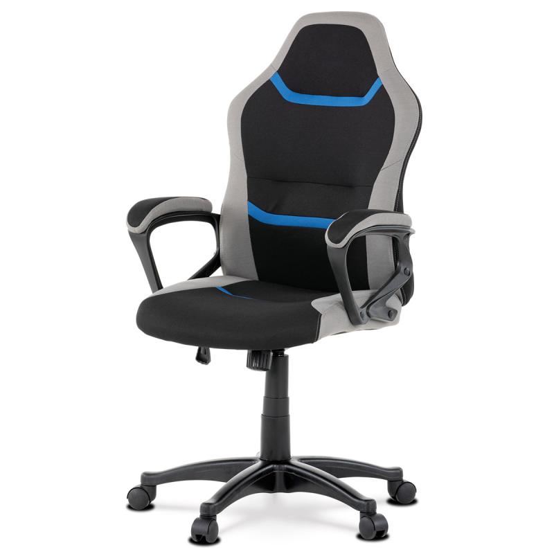 Autronic Kancelárska a herná stolička KA-L611 BLUE, modrá, sivá a čierna látka
