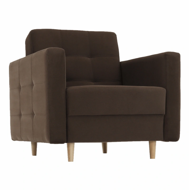 Celočalúnené kreslo, čokoládová látka, AMEDIA 2