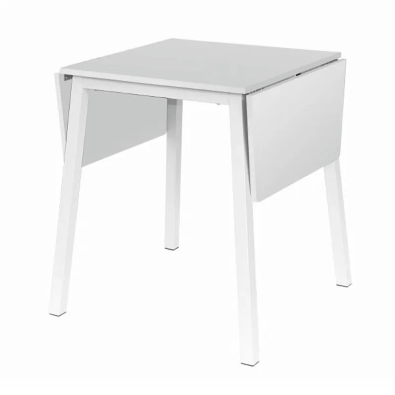Jedálenský stôl, MDF fóliovaná/kov, biela, 60-120x60 cm, MAURO