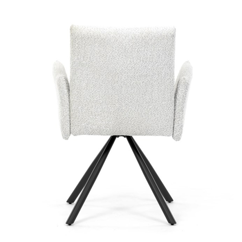 Židle jídelní DCH-W1117 CRM2 krémová, černý kov, otočný mechanismus 90°/90° (L/P) 7