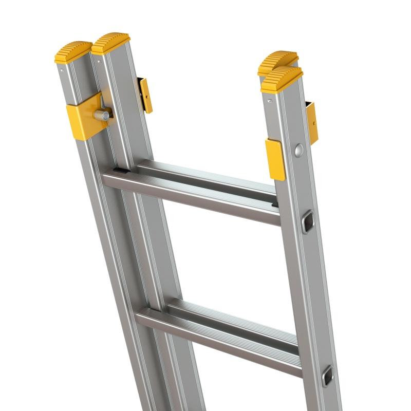 ALVE Rebrík hliníkový dvojdielny výsuvný rozšírený 8714 PROFI PLUS FORTE