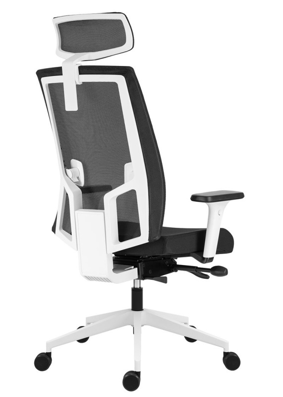 Kancelárska stolička 2900 SYN SL LAPEL BLACK WHITE čalúnenie PRINCE pravá koža 8