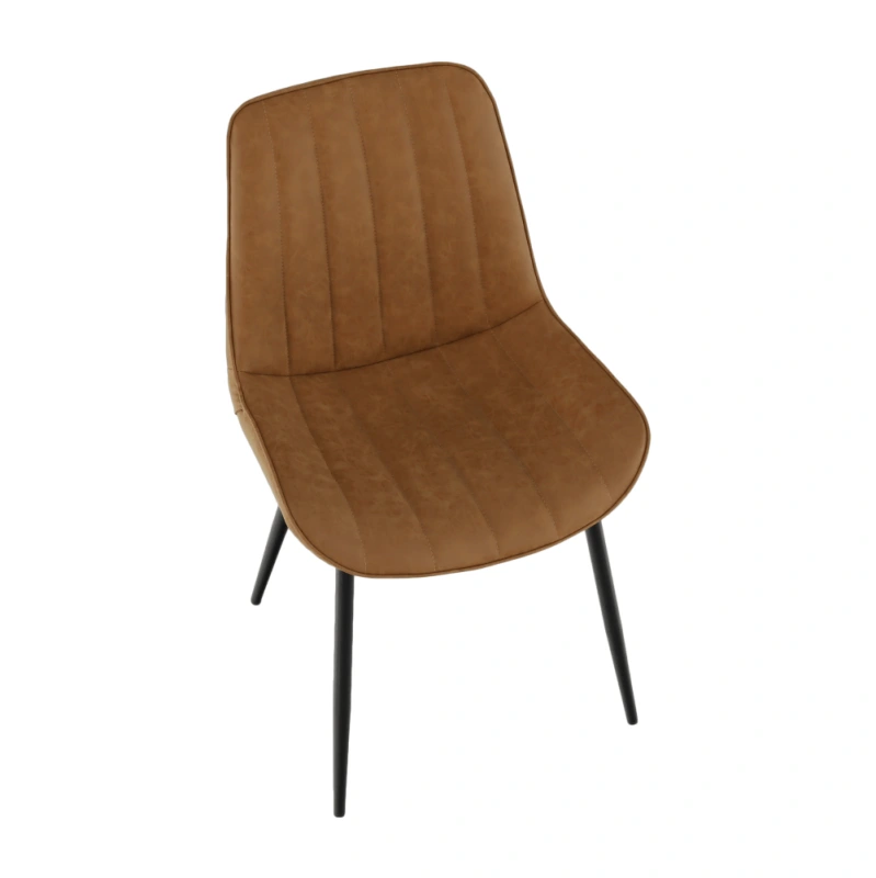 Stolička, ekokoža hnedá camel/čierna, HAZAL 7