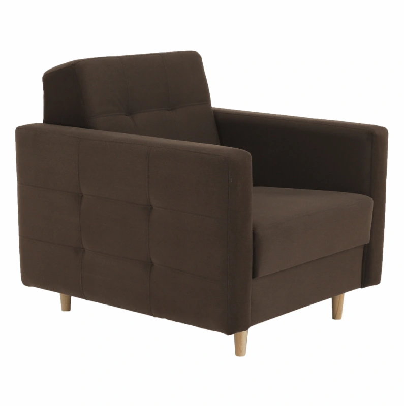 Celočalúnené kreslo, čokoládová látka, AMEDIA 14