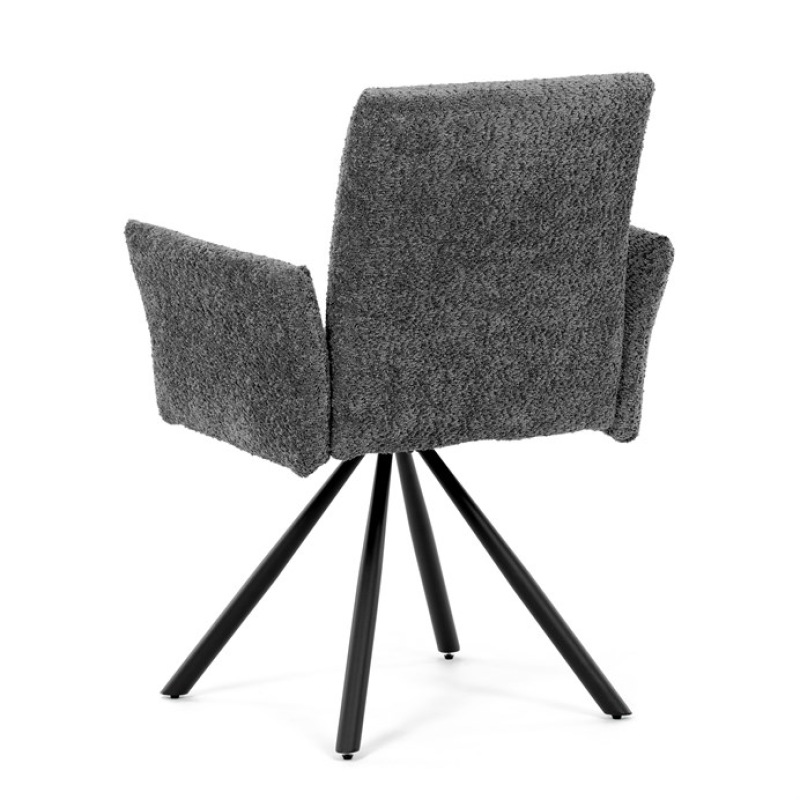 Židle jídelní DCH-W1117 GREY2 šedá látka, černý kov, otočný mechanismus 90°/90° (L/P) 6