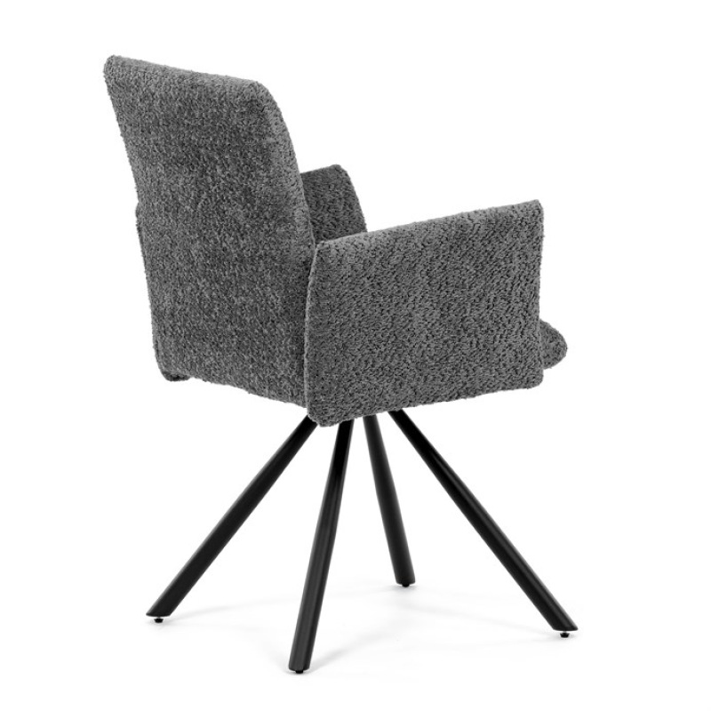 Židle jídelní DCH-W1117 GREY2 šedá látka, černý kov, otočný mechanismus 90°/90° (L/P) 9