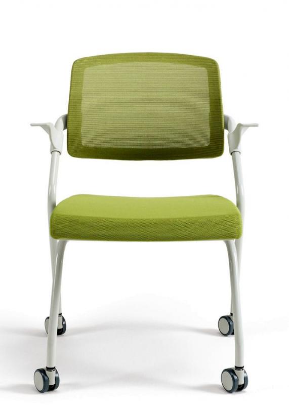 BESTUHL Konferenčná rokovacia stolička U20 WHITE zelená na kolieskách