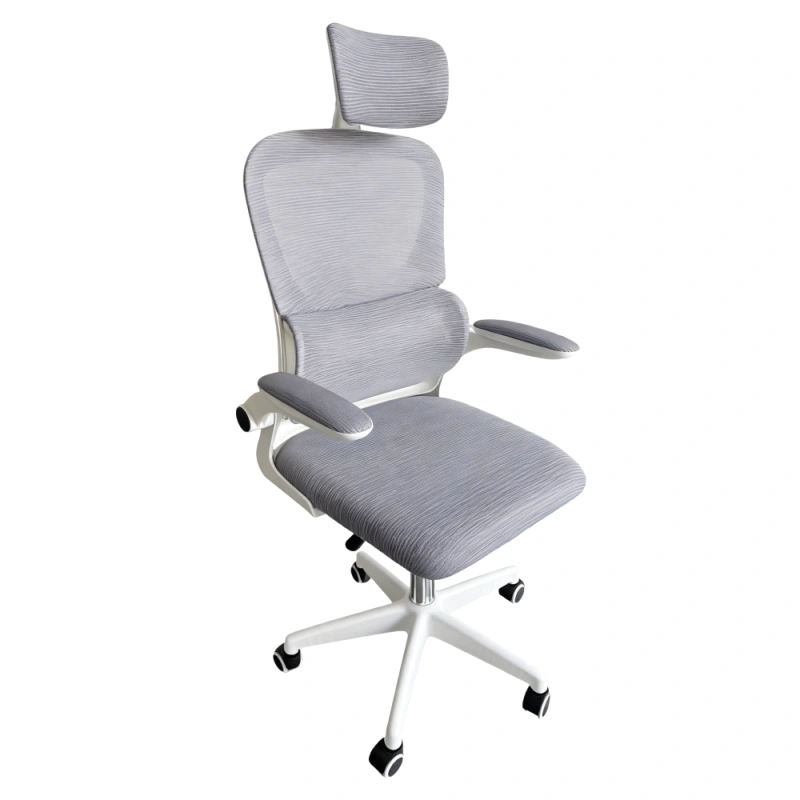 Kancelárske kreslo, sivá/biela, FERIS