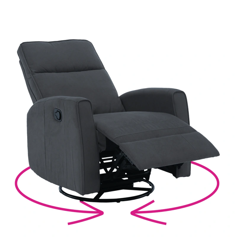 Relaxačné otočné kreslo, sivá, MEKENZI