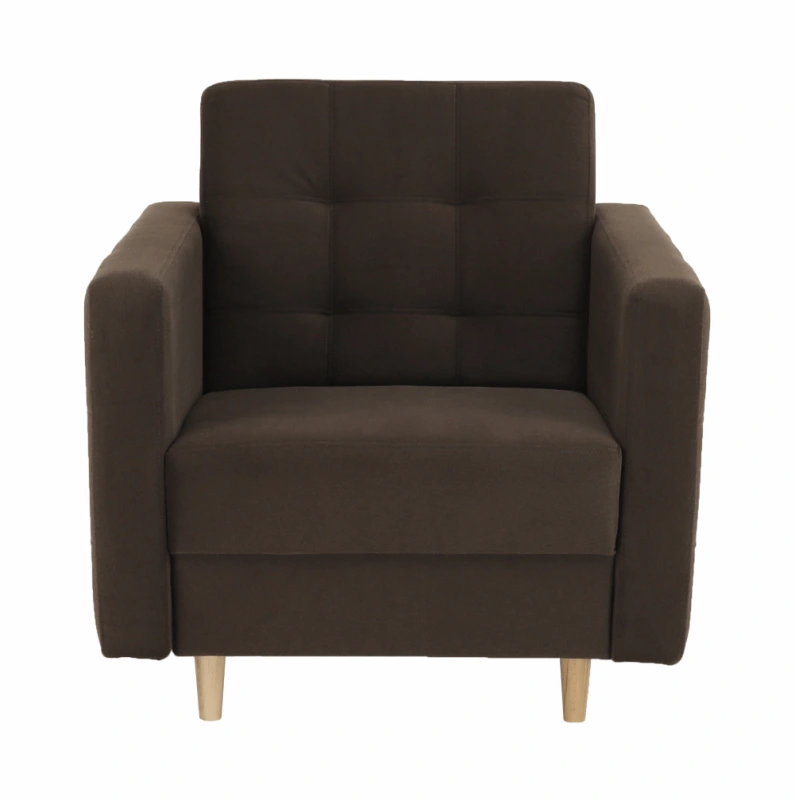 Celočalúnené kreslo, čokoládová látka, AMEDIA 1