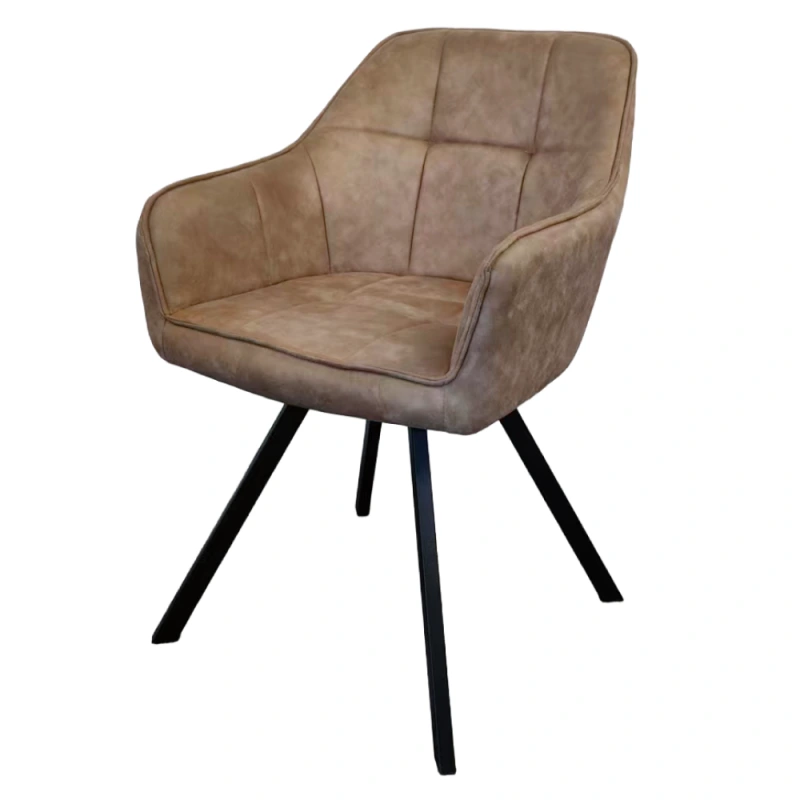 Otočné jedálenské kreslo, sivohnedá látka s efektom brúsenej kože, SAMANTA 2