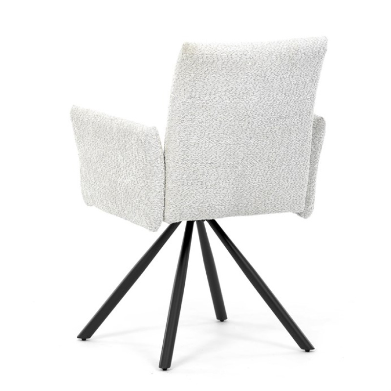 Židle jídelní DCH-W1117 CRM2 krémová, černý kov, otočný mechanismus 90°/90° (L/P) 6