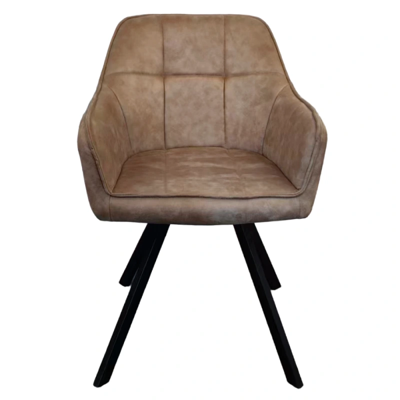 Otočné jedálenské kreslo, sivohnedá látka s efektom brúsenej kože, SAMANTA 3