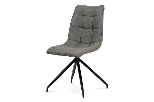 Autronic - jedálenská stolička, hnedá látka + ekokoža, kov antracit - HC-396 COF2