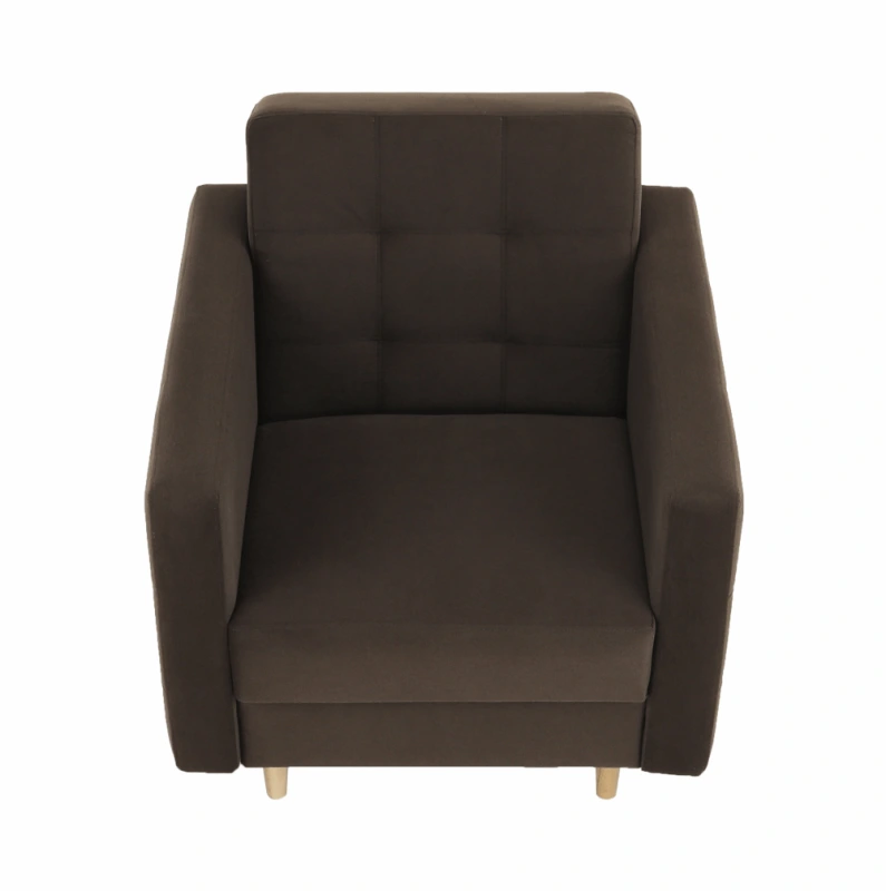 Celočalúnené kreslo, čokoládová látka, AMEDIA 11