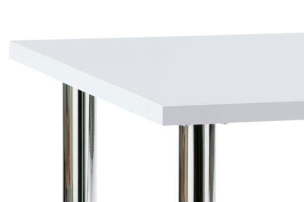 Jedálenský stôl AT-1914B WT, 120x75cm, vysoký lesk biely, chróm