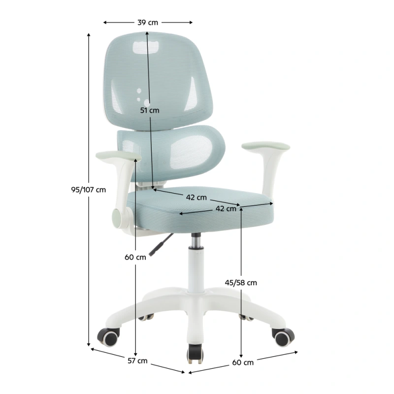 Otočná stolička, neomint/biela, LISTER 1