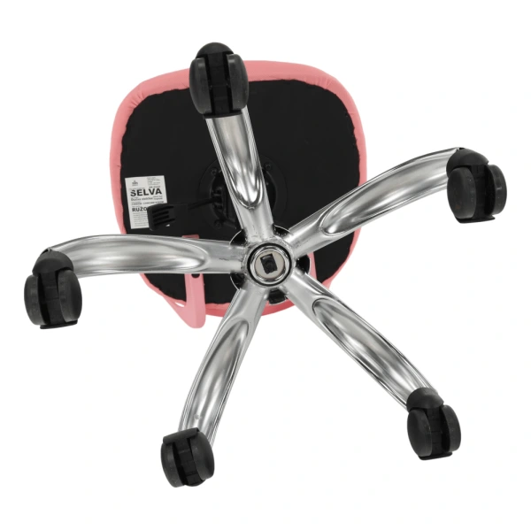 Otočná stolička, ružová/chróm, SELVA 13