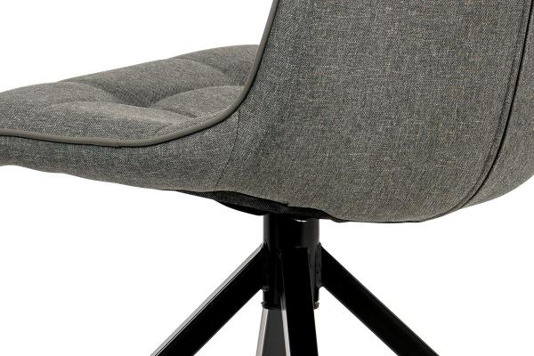 Jedálenská stolička HC-396 COF2, hnedá látka + ekokoža, kov antracit