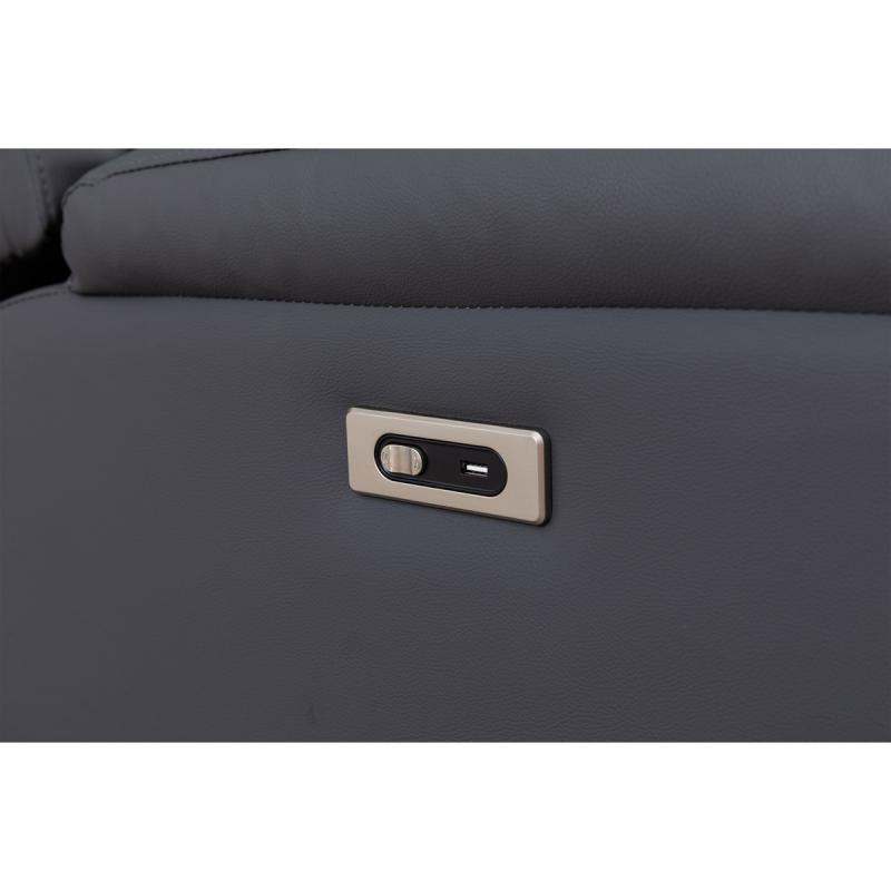 TV kreslo TV-7056 GREY s elektrickým polohovaním, USB-A, šedá ekokoža