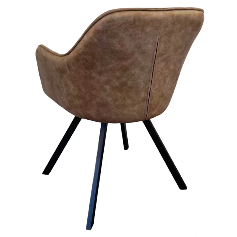 Otočné jedálenské kreslo, sivohnedá látka s efektom brúsenej kože, SAMANTA 4