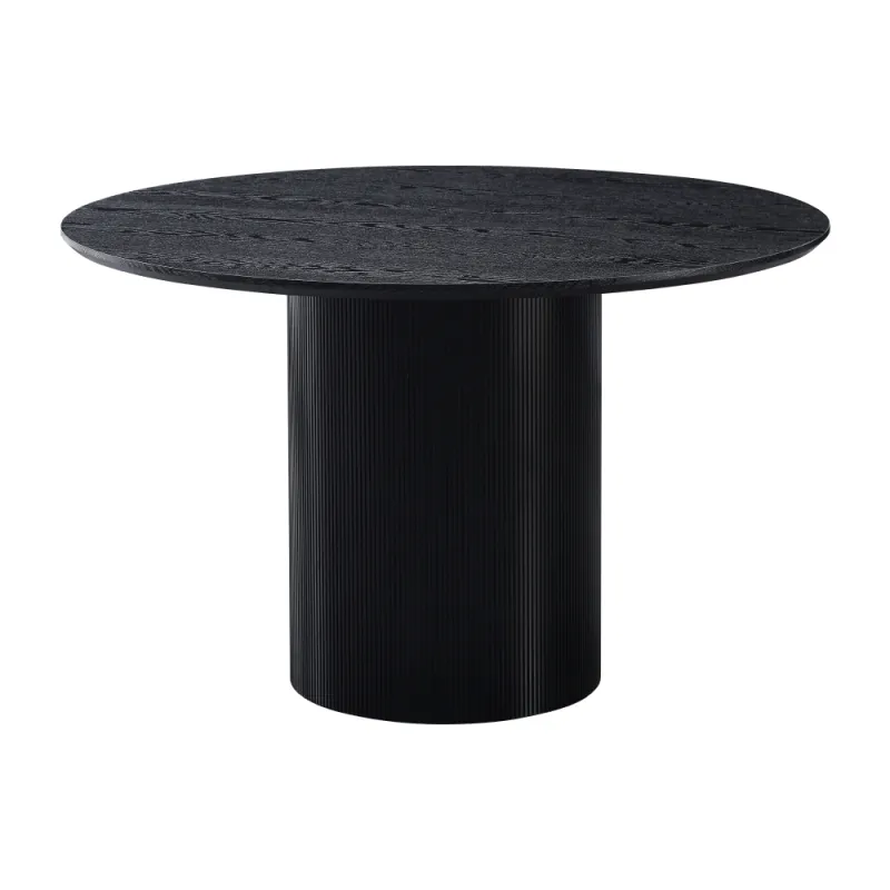 Jedálenský stôl, čierna, priemer 120 cm, MAHIR TYP 2