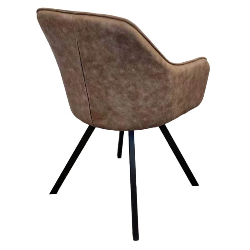 Otočné jedálenské kreslo, sivohnedá látka s efektom brúsenej kože, SAMANTA 7