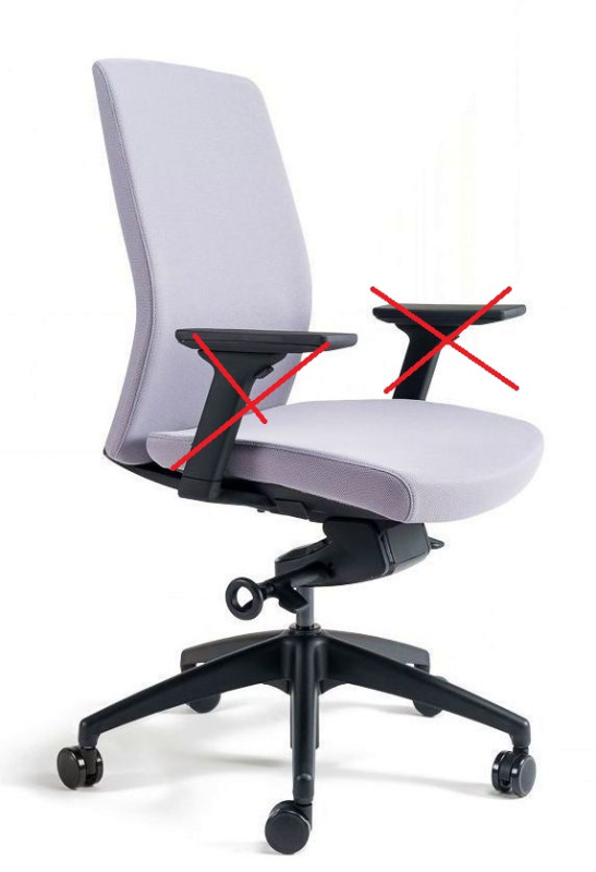 OFFICE PRO bestuhl Kancelárska stolička J2 BLACK BP šedá bez podrúčok 1