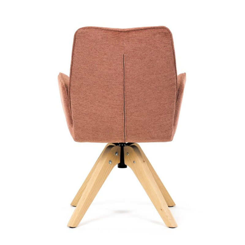 Jídelní židle DCH-C2148 ORA2, oranžová voděodpudivá látka, dubové nohy, otočná 360° 7