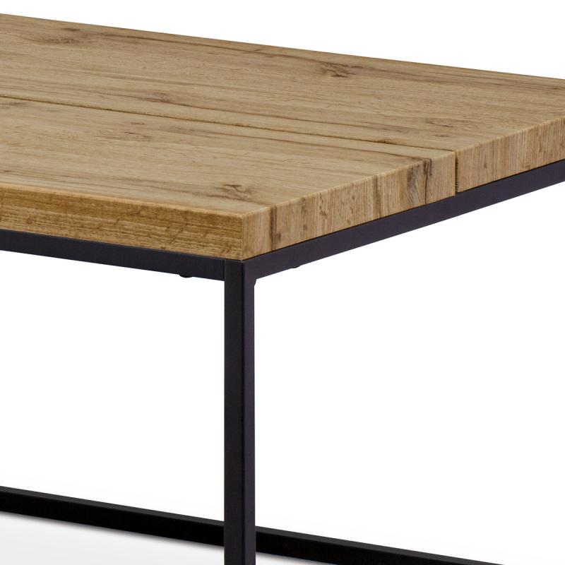 Konferenčný stolík AHG-269 OAK110x60x45 cm, doska MDF, 3D divoký dub, kov čierny mat