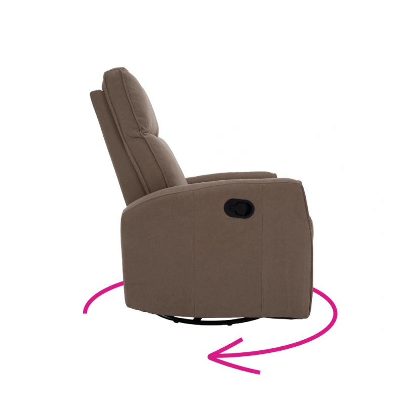 Relaxačné otočné kreslo, sivohnedá Taupe, MEKENZI 16