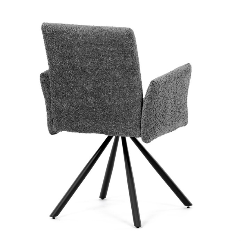 Židle jídelní DCH-W1117 GREY2 šedá látka, černý kov, otočný mechanismus 90°/90° (L/P) 8