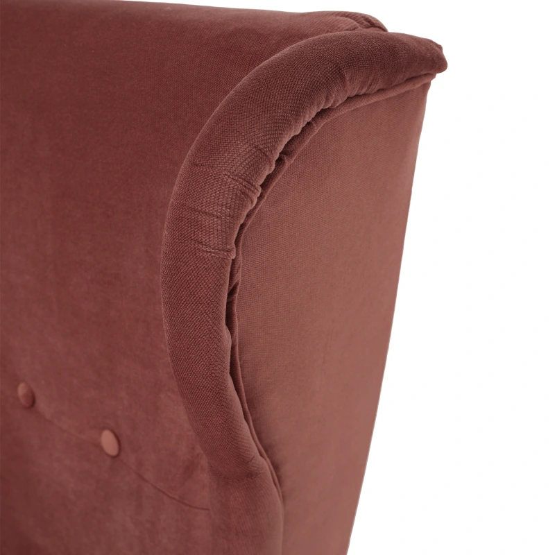 Kreslo ušiak, staroružová/orech, RUFINO 3 NEW 9