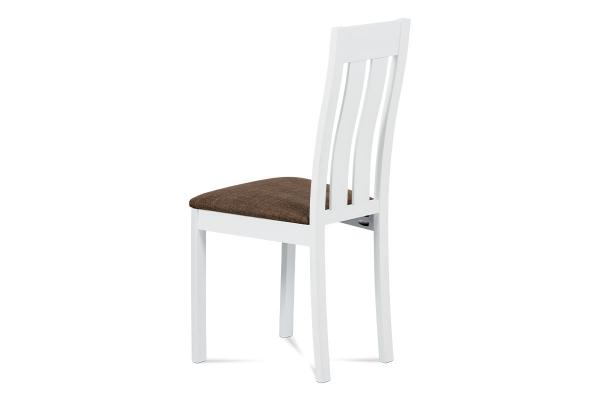 Jedálenská stolička BC-2602 WT masív buk, biela, sedák hnedý