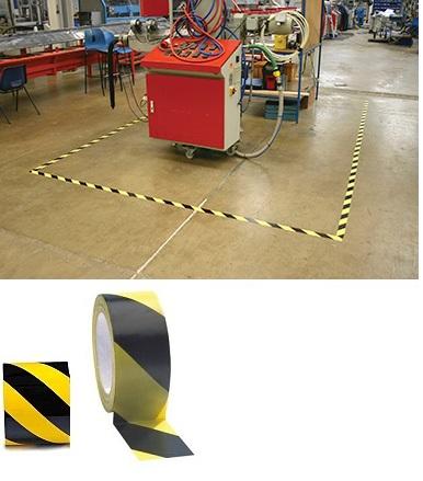 COBA VYZNAČOVACIA výstražná podlahová priemyselná páska 50 mm x 33 m ŽLTOČIERNA