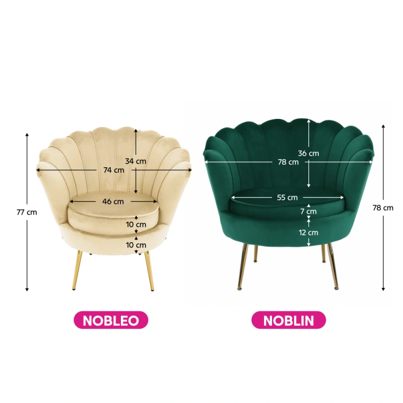 Kreslo v štýle Art-deco, béžová Velvet látka/gold chróm zlatý, NOBLEO 18