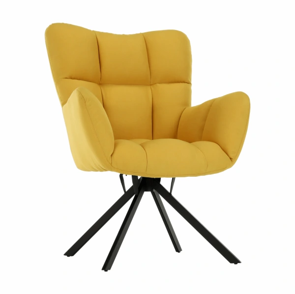 Dizajnové otočné kreslo, žltá/čierna, KOMODO 13