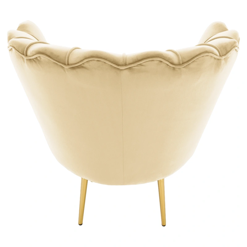 Kreslo v štýle Art-deco, béžová Velvet látka/gold chróm zlatý, NOBLEO 14